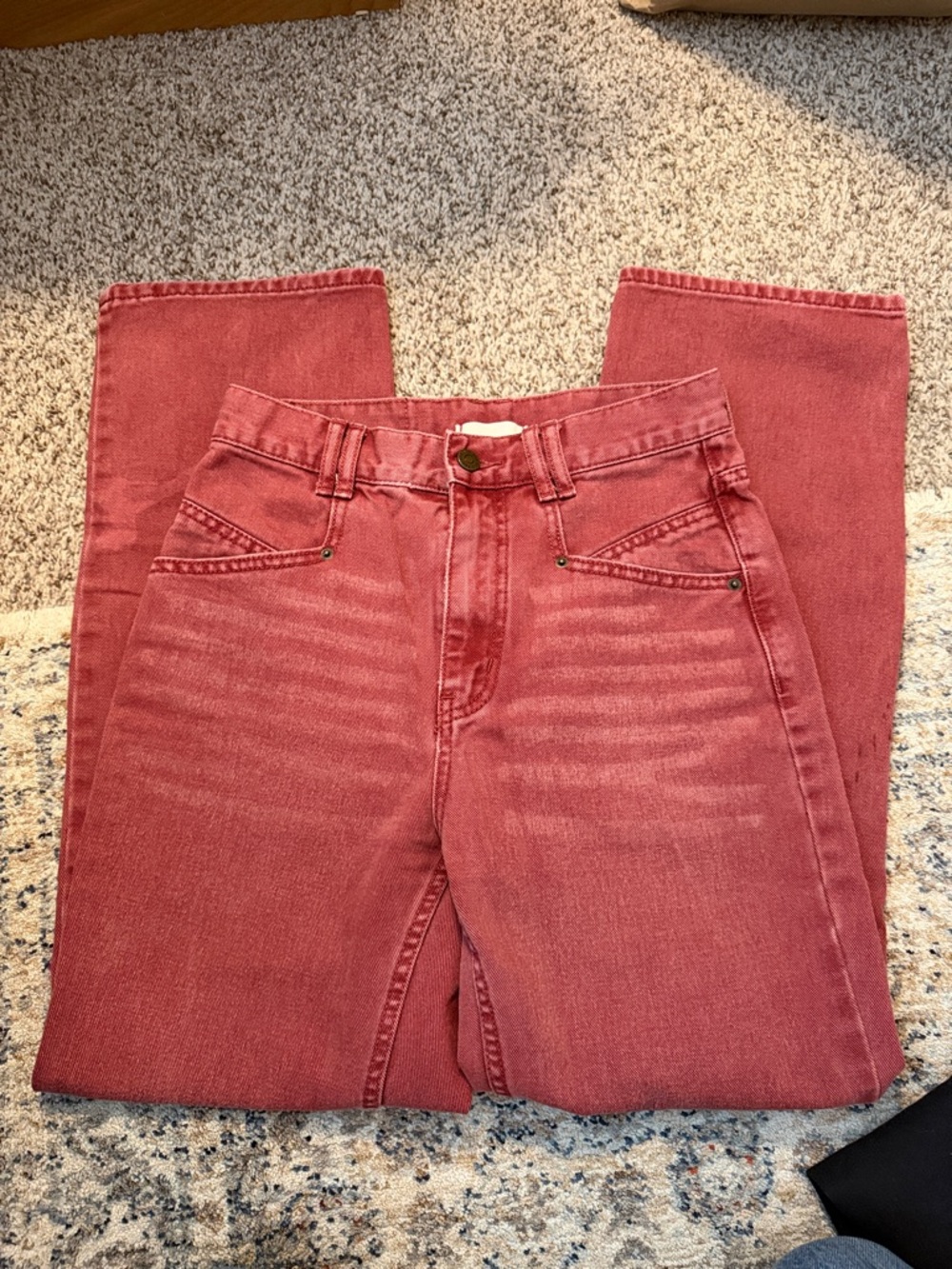 BDG Rose Pink High-Rise Straight Leg Jeans